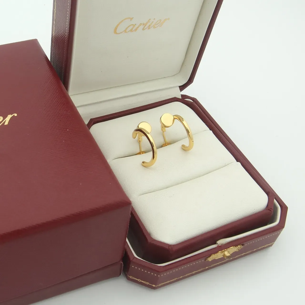 Cartier Juste un Clou Polished Silver C-Shaped Hoop Earrings 6
