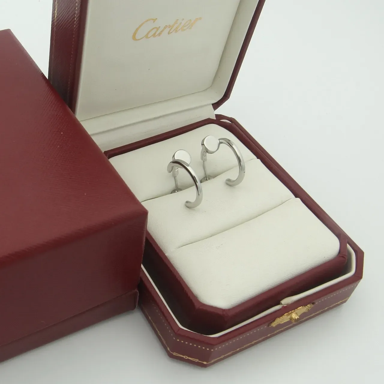 Cartier Juste un Clou Polished Silver C-Shaped Hoop Earrings 7