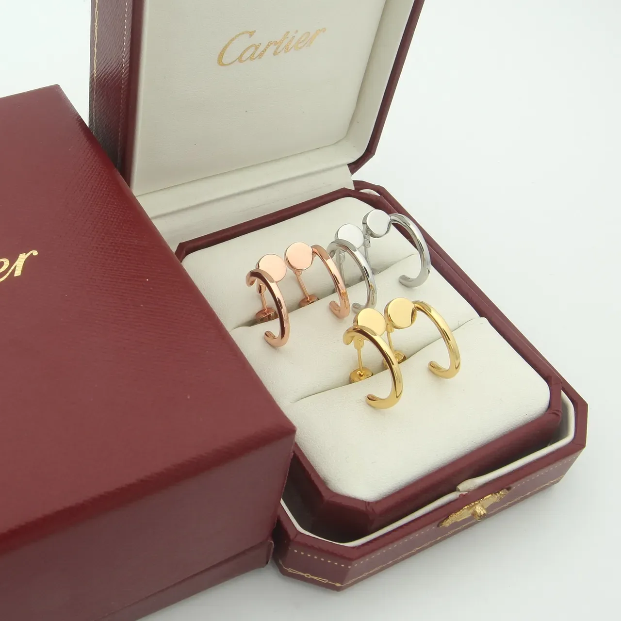 Cartier Juste un Clou Polished Silver C-Shaped Hoop Earrings 9