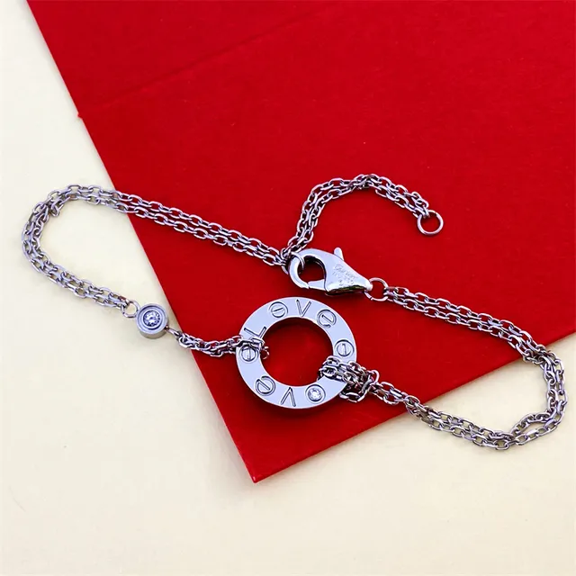 Cartier Love Bracelet 玫瑰金 黄金 银色 链条手链 2