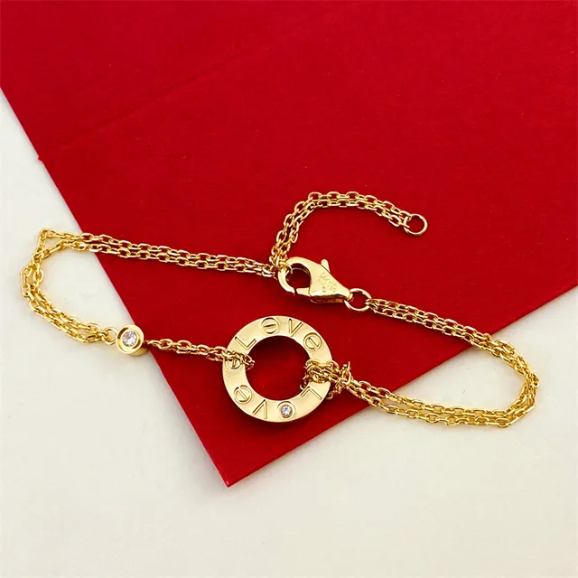Cartier Love Bracelet 玫瑰金 黄金 银色 链条手链 3