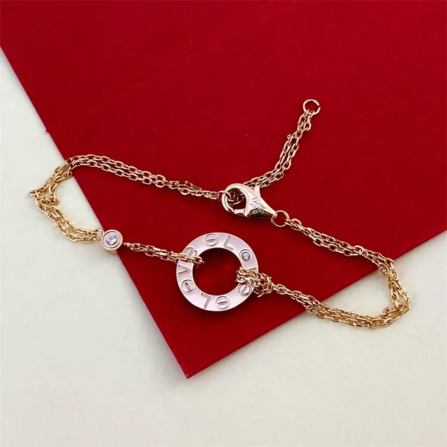 Cartier Love Bracelet 玫瑰金 黄金 银色 链条手链 4