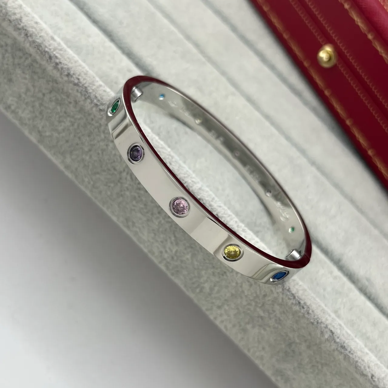 Cartier Love Bracelet Prata Ouro Rosa Ouro Amarelo Ouro Brazaletes Múltiplos Gemas 4