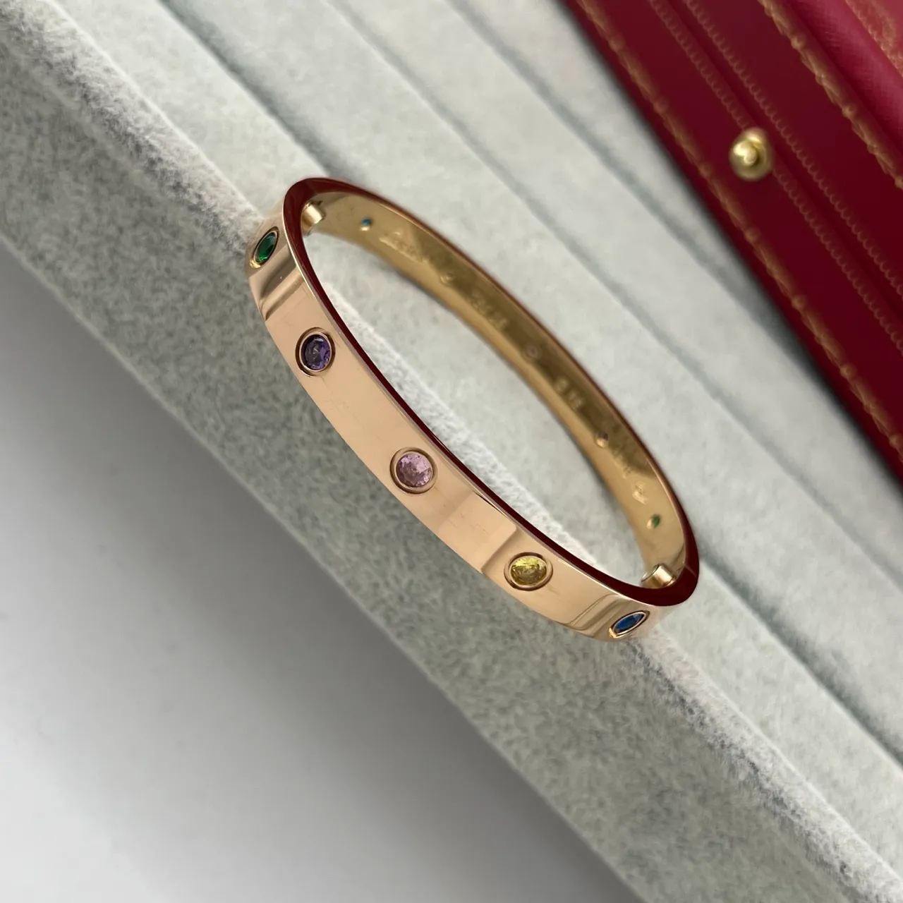 Cartier Love Bracelet Prata Ouro Rosa Ouro Amarelo Ouro Brazaletes Múltiplos Gemas 5