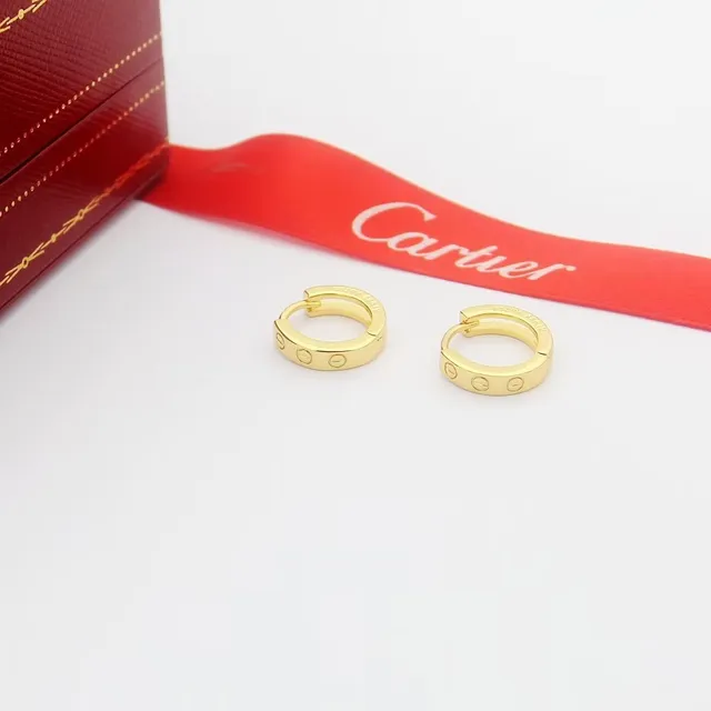 Cartier Love ذهب فضة حلقة مشبكة تفصيلة شكل المسمار أقراط 2