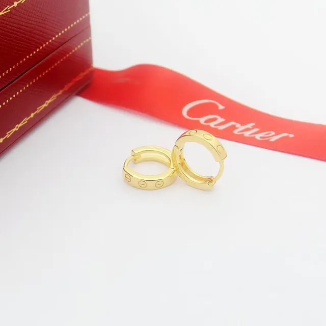 Cartier Love ذهب فضة حلقة مشبكة تفصيلة شكل المسمار أقراط 3