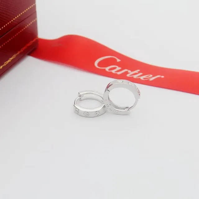 Cartier Love ذهب فضة حلقة مشبكة تفصيلة شكل المسمار أقراط 5