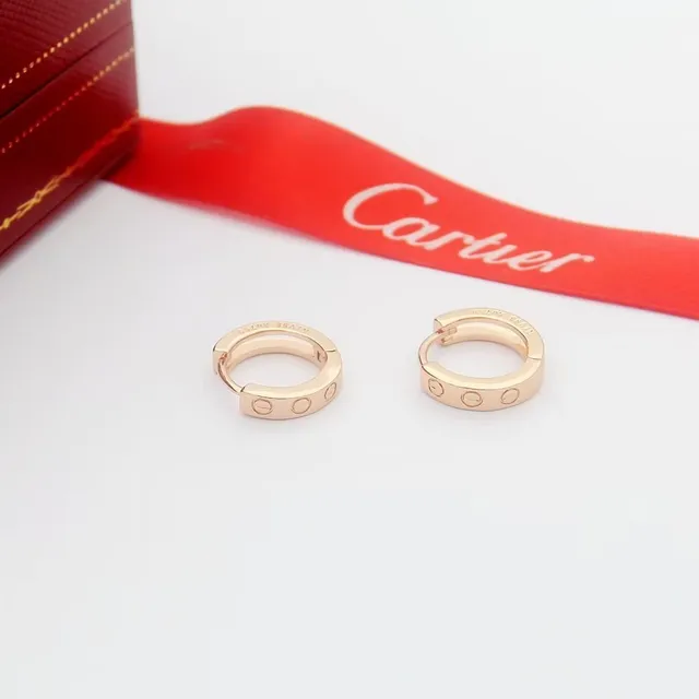 Cartier Love ذهب فضة حلقة مشبكة تفصيلة شكل المسمار أقراط 6