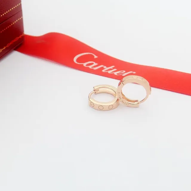 Cartier Love ذهب فضة حلقة مشبكة تفصيلة شكل المسمار أقراط 7