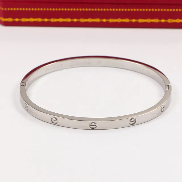 Cartier Love 金银螺纹花纹平面型手链 2