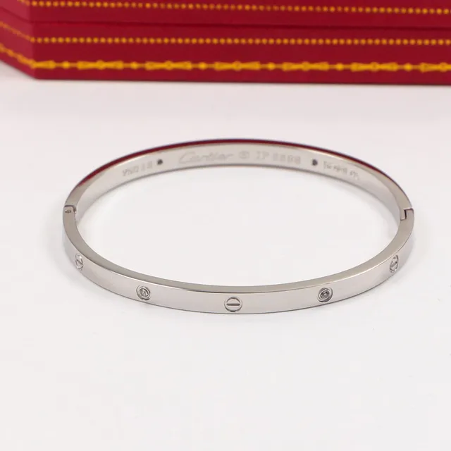 Cartier Love 金银螺纹花纹平面型手链 3