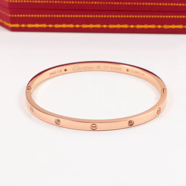 Cartier Love 金银螺纹花纹平面型手链 6