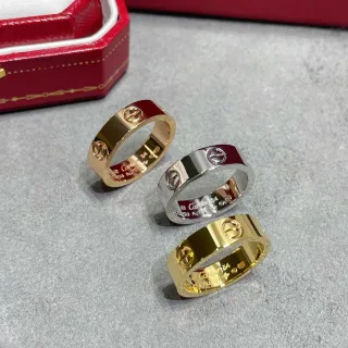 Cartier Love Wide Band Polished Screw Motif Ring