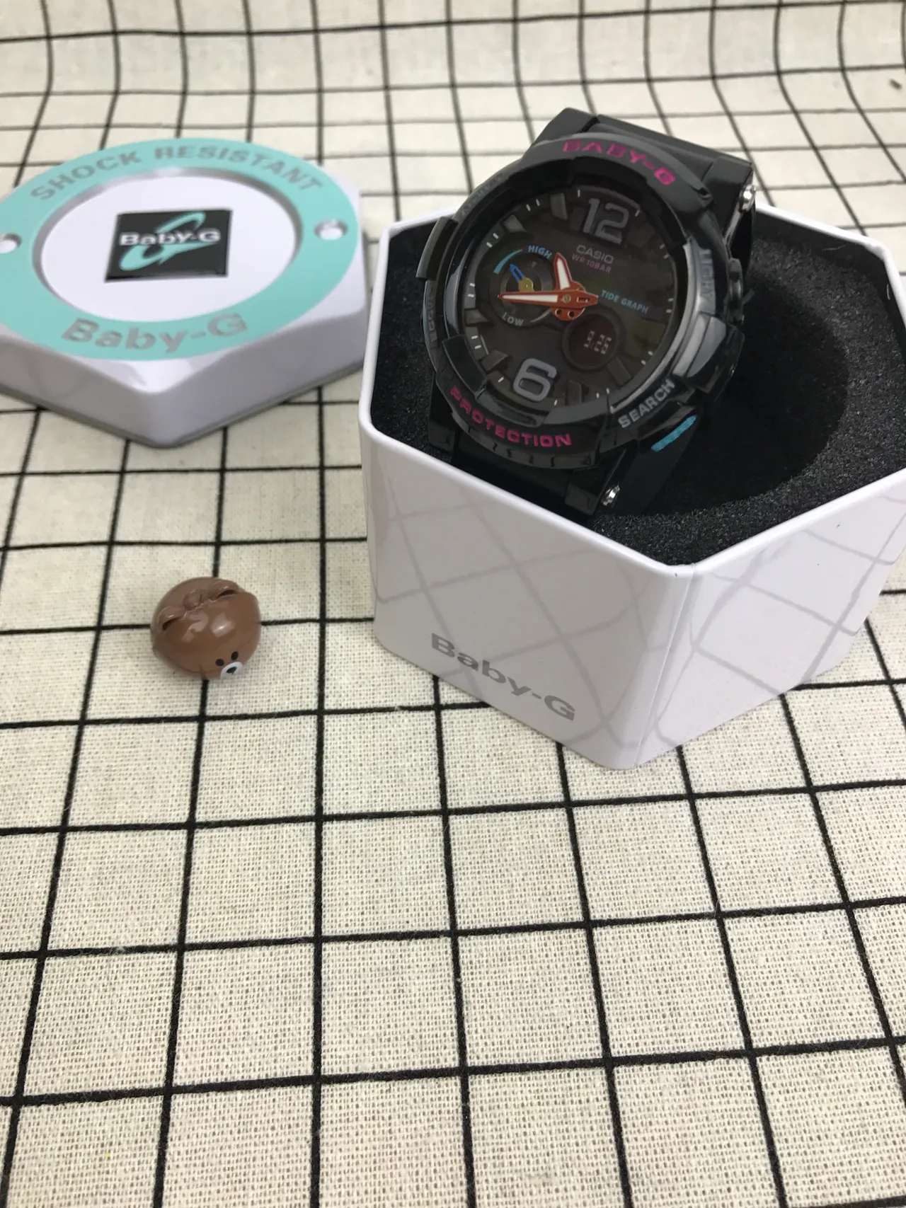 Casio Baby-G 黑粉 模拟-数字混合 潮汐图 显示 手表 4
