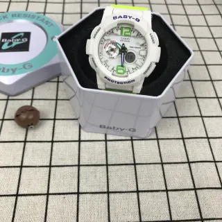 Casio Baby-G White Green Analog-Digital Resin Case Watch