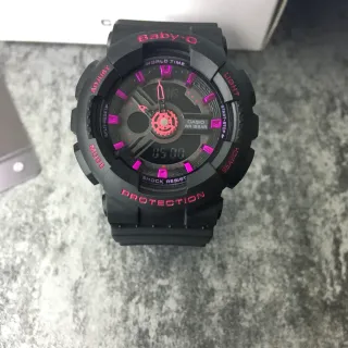 Casio Black Pink Rugged Resin Case Analog-Digital Hybrid Display Watch