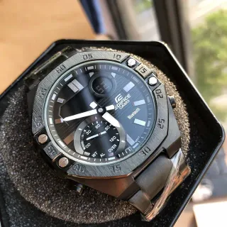 Casio Edifice Bluetooth Chronograph Black Brushed Metal Sports Watch
