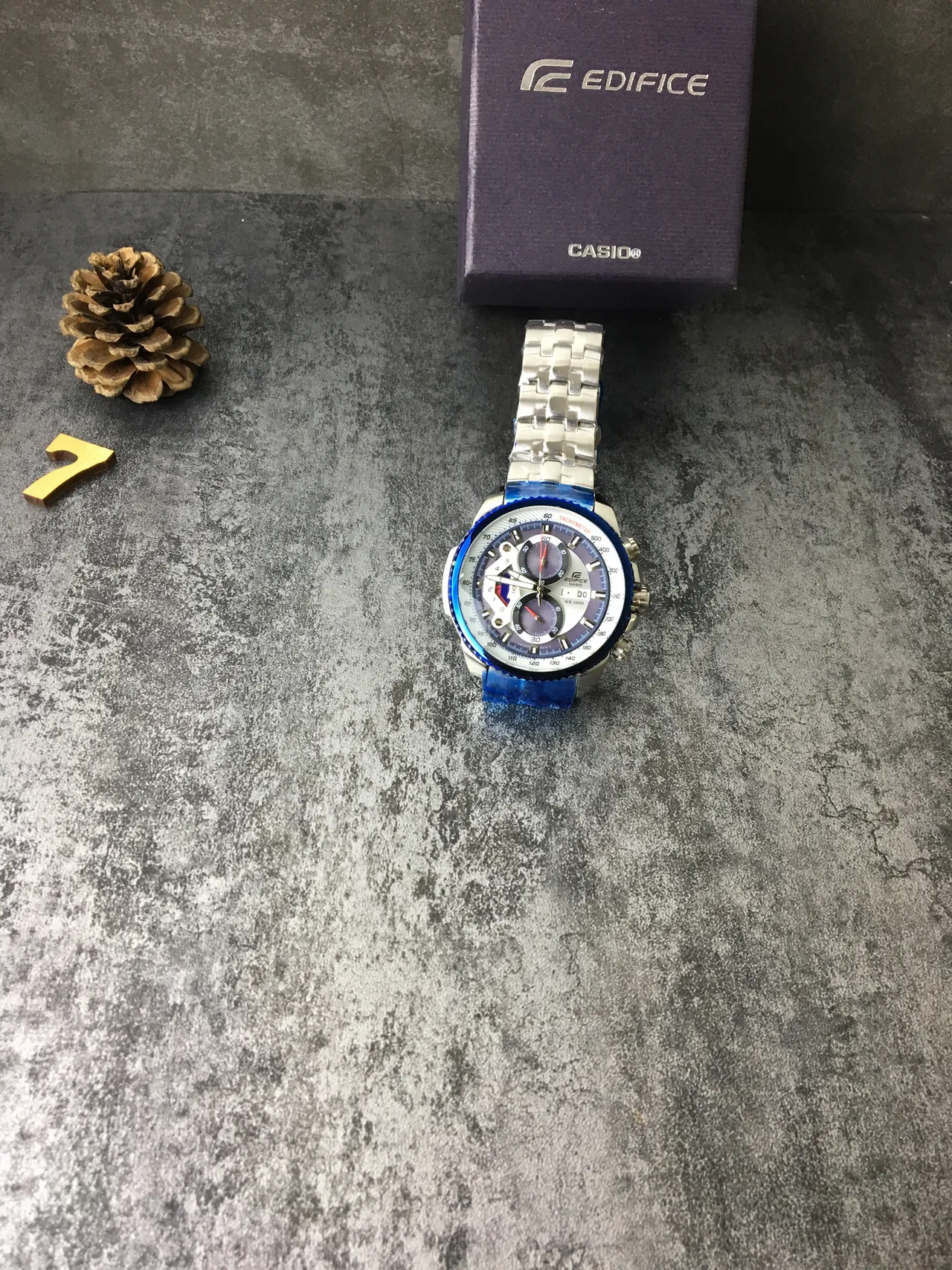 Casio Edifice Cronógrafo Bisel Azul Reloj Deportivo 5