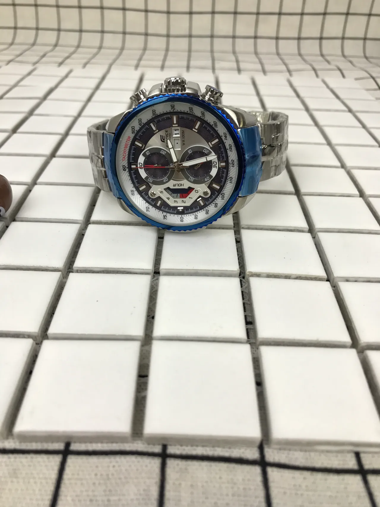 Casio Edifice Cronógrafo Bisel Azul Reloj Deportivo 6