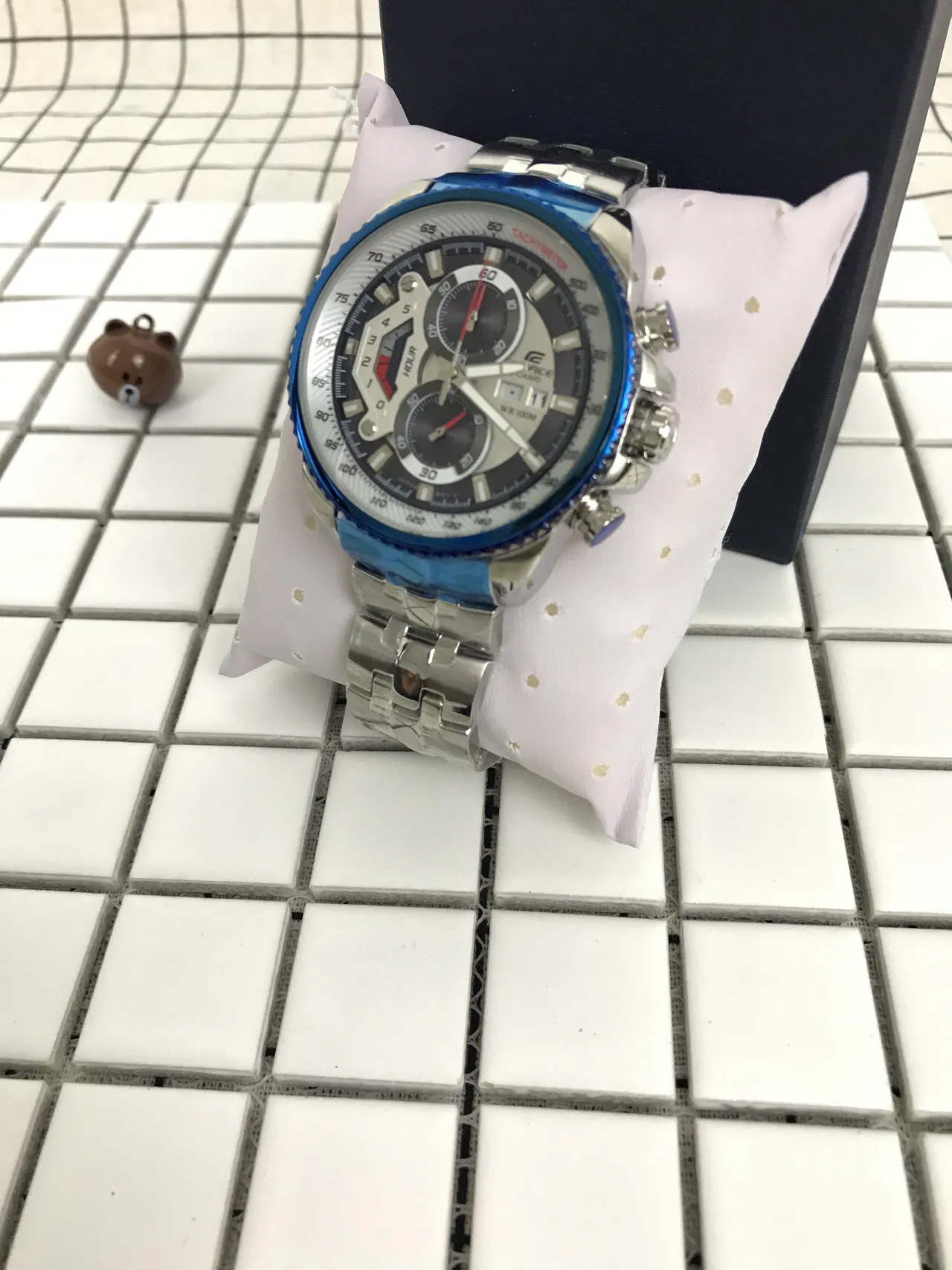 Casio Edifice Cronógrafo Bisel Azul Reloj Deportivo 7