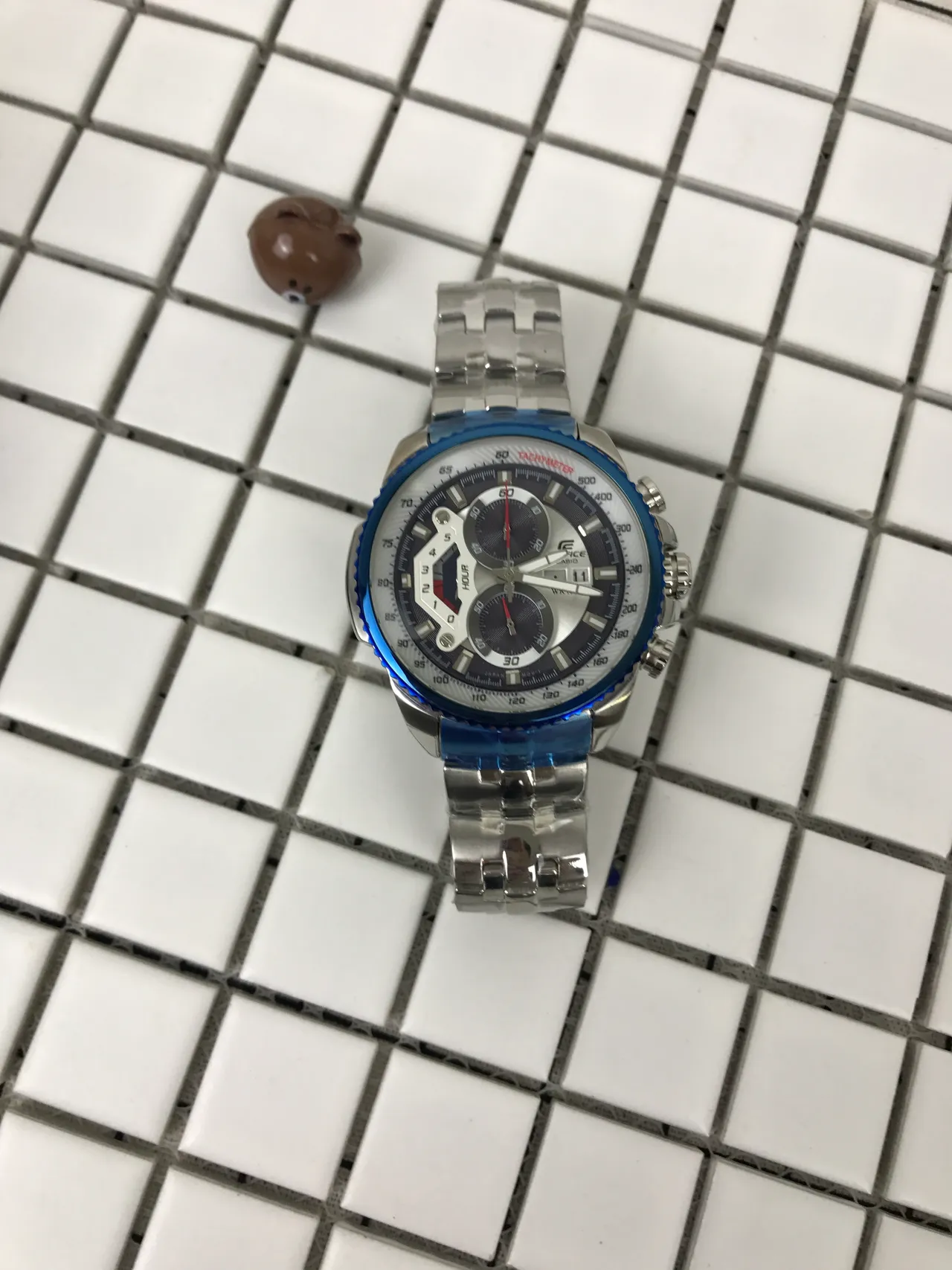 Casio Edifice Cronógrafo Bisel Azul Reloj Deportivo 10