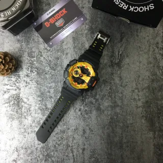 Casio G-Shock GA-100 Black Yellow Orange Sports Watch