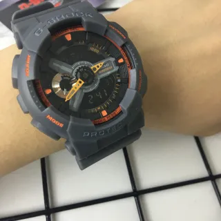 Casio G-Shock GA-100 Gray and Orange Sports Watch