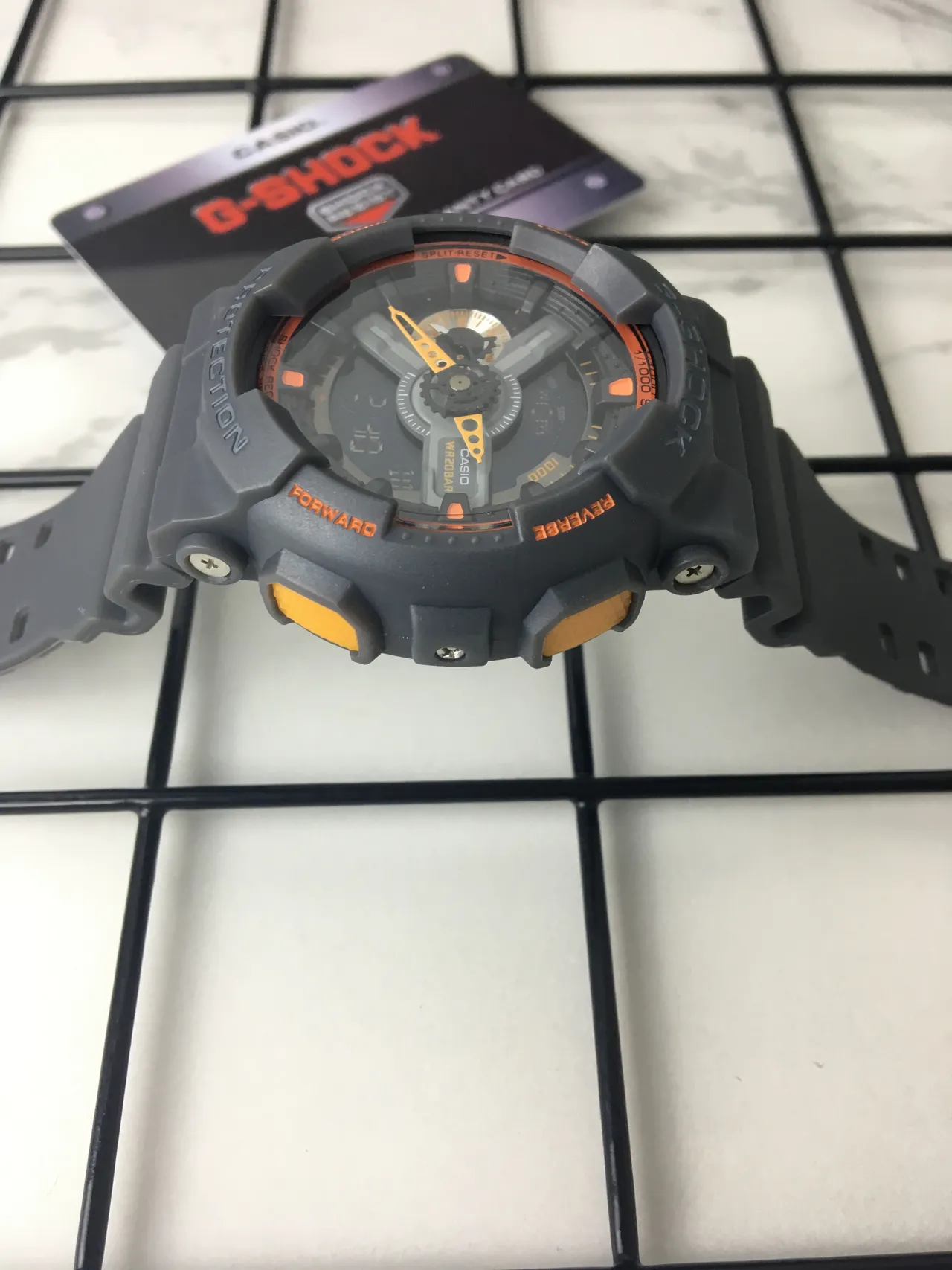 Casio G-Shock GA-100 Gray and Orange Sports Watch 4