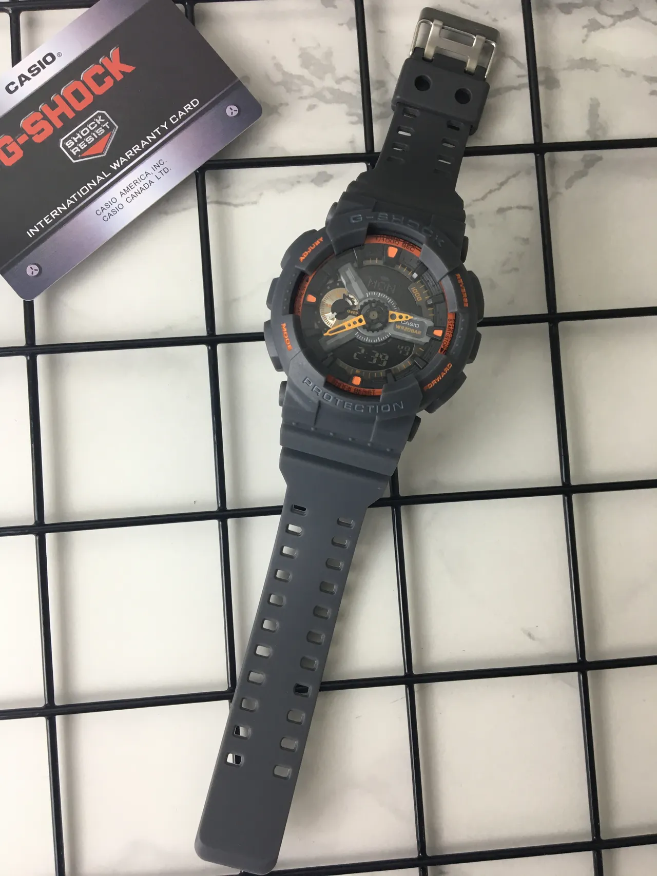 Casio G-Shock GA-100 Gray and Orange Sports Watch 6