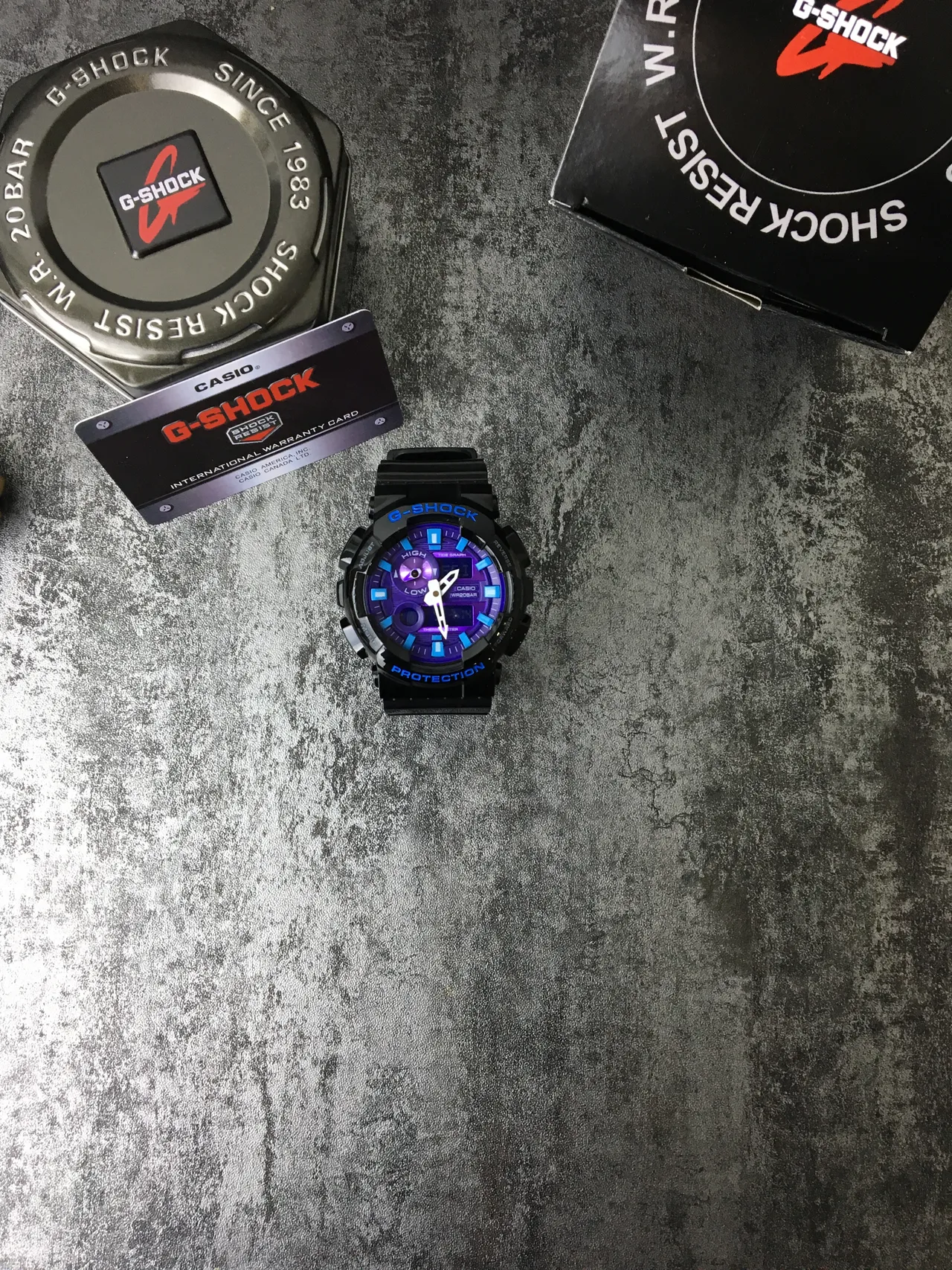 ক্যাসিও G-Shock GA-100 বেগুনি এবং নীল খেলাধুলা ওয়াচ 3