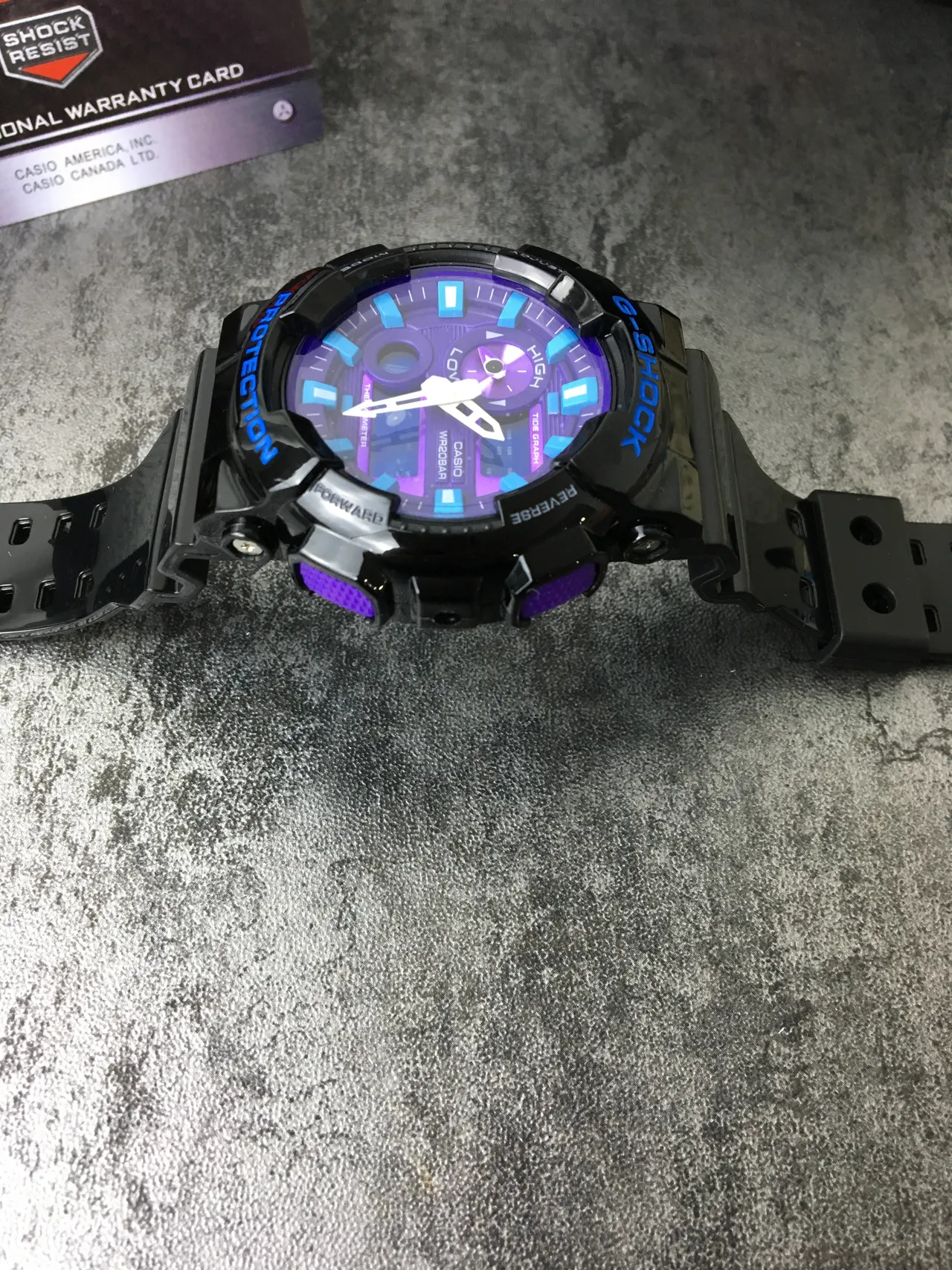 ক্যাসিও G-Shock GA-100 বেগুনি এবং নীল খেলাধুলা ওয়াচ 5