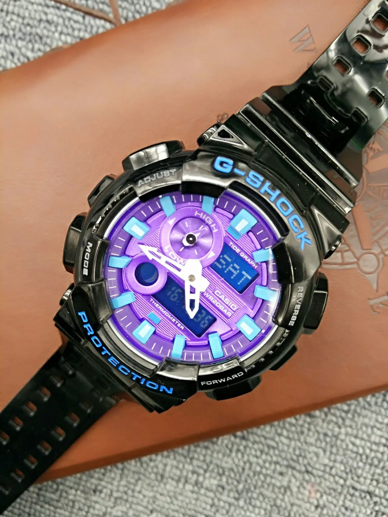 ক্যাসিও G-Shock GA-100 বেগুনি এবং নীল খেলাধুলা ওয়াচ 8