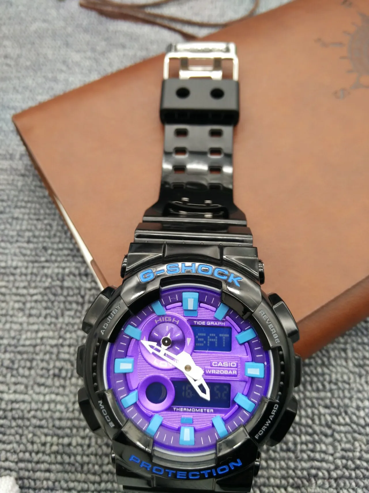 ক্যাসিও G-Shock GA-100 বেগুনি এবং নীল খেলাধুলা ওয়াচ 13