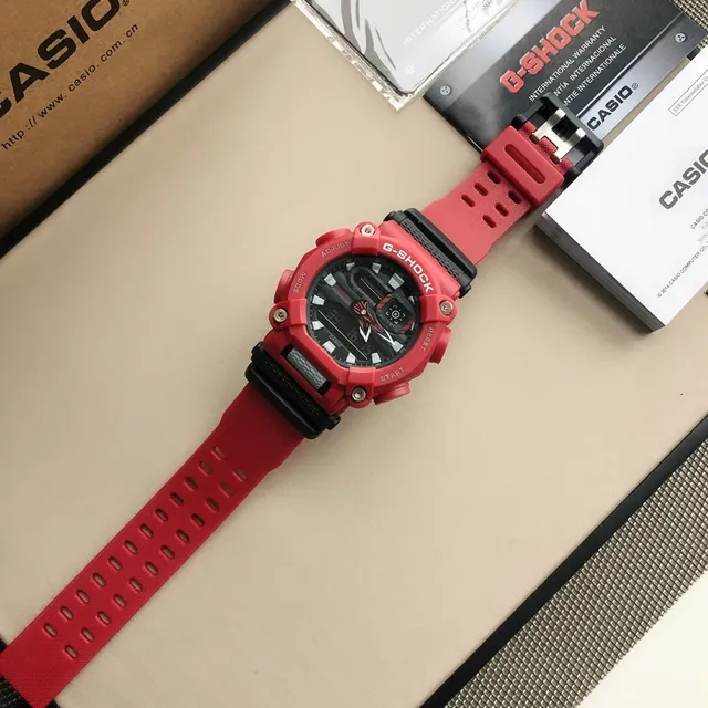 Casio G-Shock लाल रेजिन অ্যানালগ-ডিজিটাল স্পোর্টস ওয়াচ 7