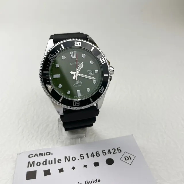 Casio Green Black Diver-Style Dial Watch 5