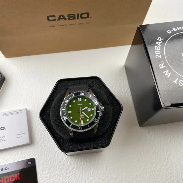 Casio Green Black Diver-Style Dial Watch 8