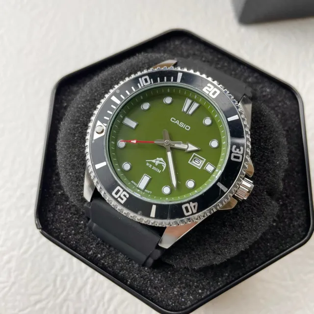 Casio Green Black Diver-Style Dial Watch 9