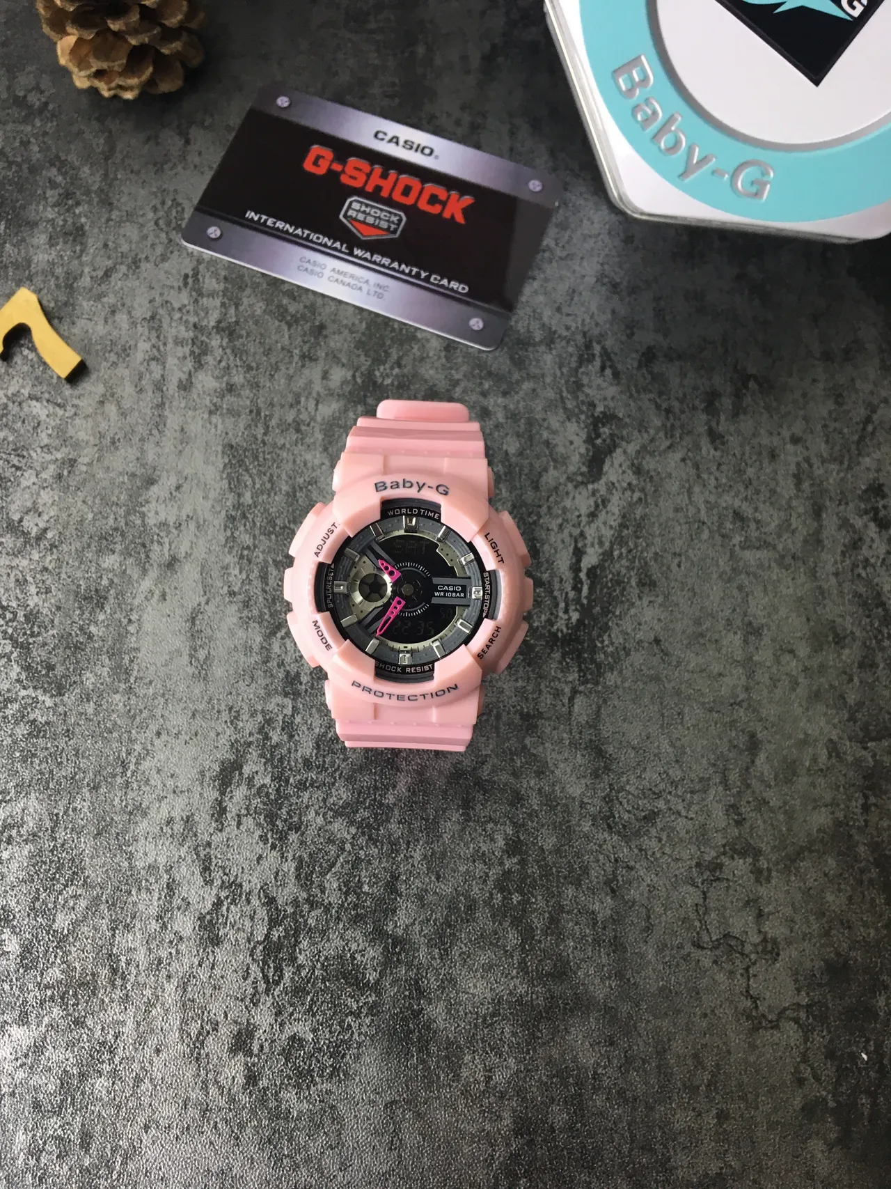 Casio Pink Black Chunky Resin Case Analog-Digital Hybrid Watch 2