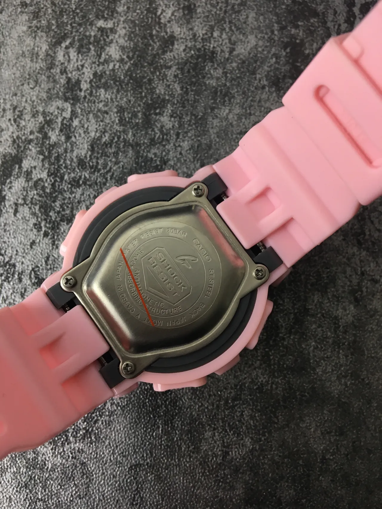 Casio Pink Black Chunky Resin Case Analog-Digital Hybrid Watch 3