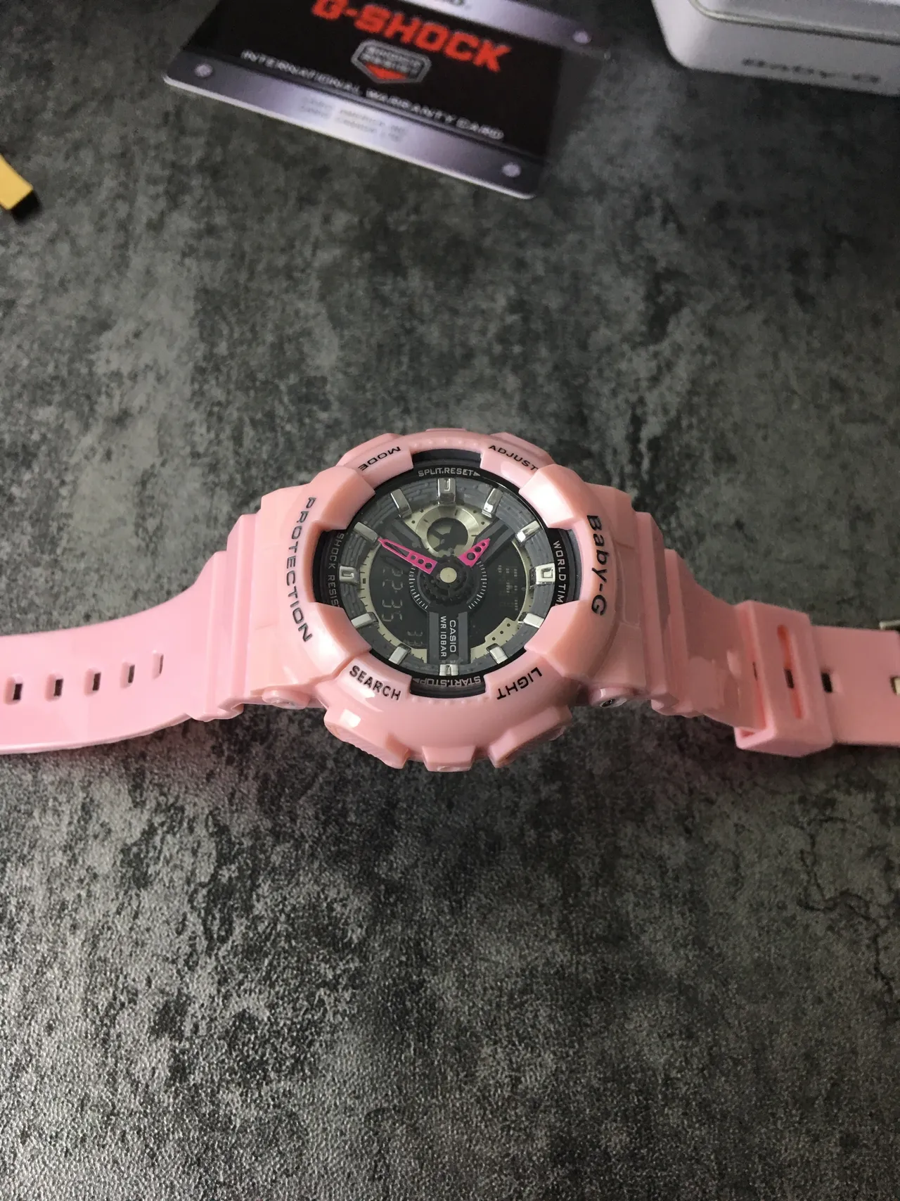Casio Pink Black Chunky Resin Case Analog-Digital Hybrid Watch 4