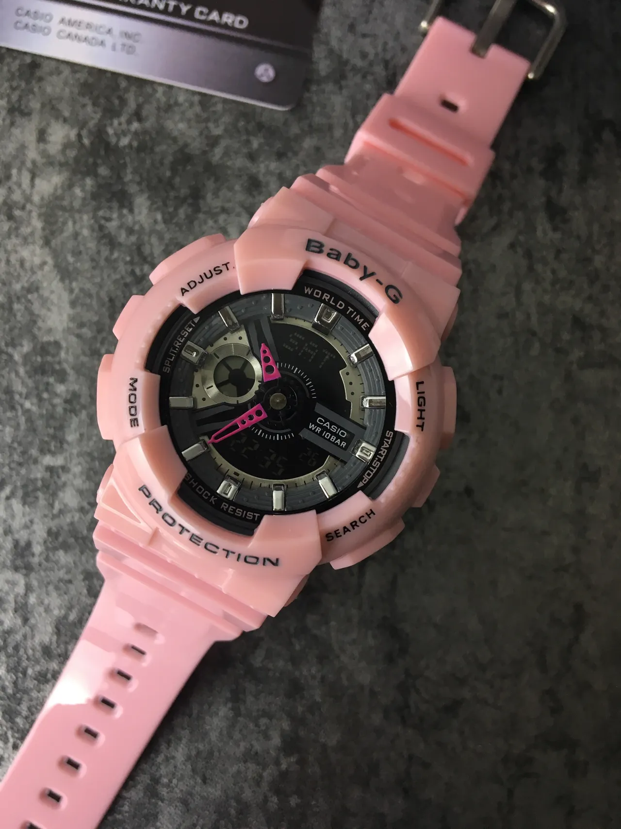 Casio Pink Black Chunky Resin Case Analog-Digital Hybrid Watch 5
