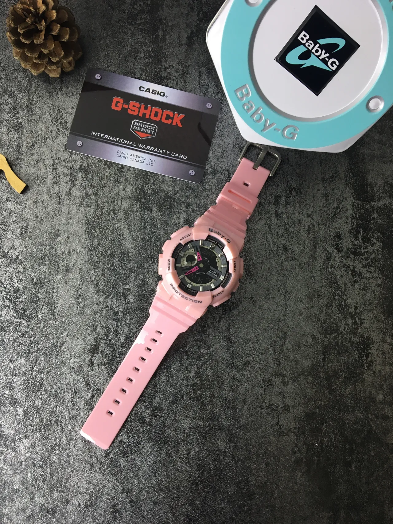 Casio Pink Black Chunky Resin Case Analog-Digital Hybrid Watch 6
