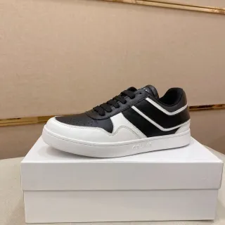 Celine CT-01 حذاء رياضي أسود وأبيض من الجلد بانلد للأسلوب الحياتي
