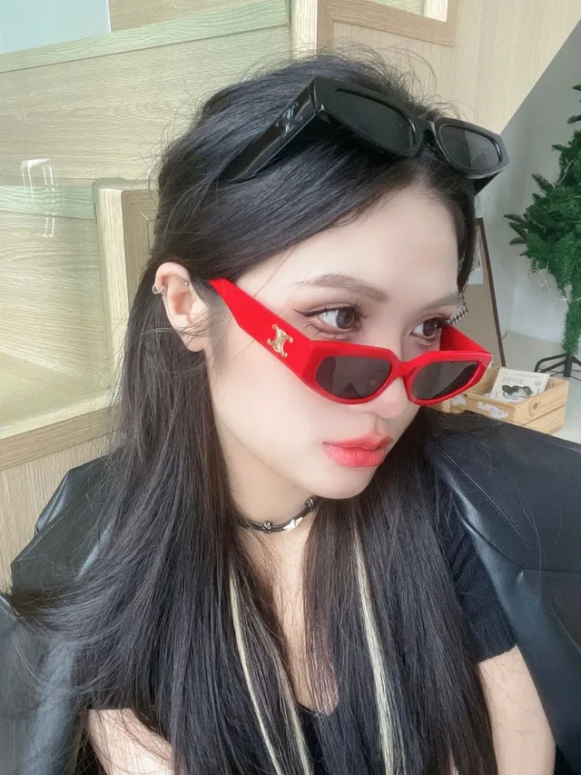 Celine Triomphe 玳瑁 矩形 猫眼 太阳镜 2