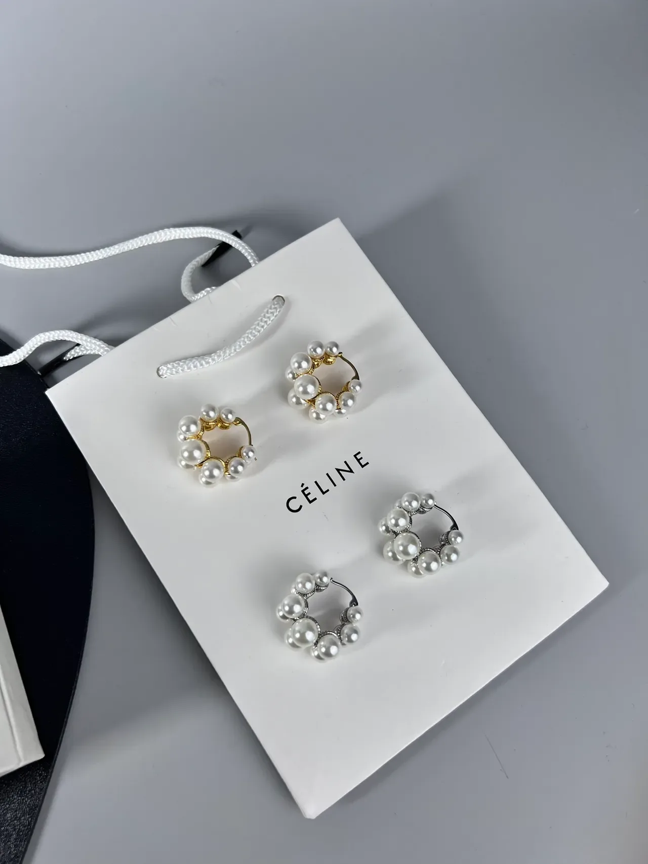 Céline Perles Blanches et Argentées Cluster Bijoux Métal 2