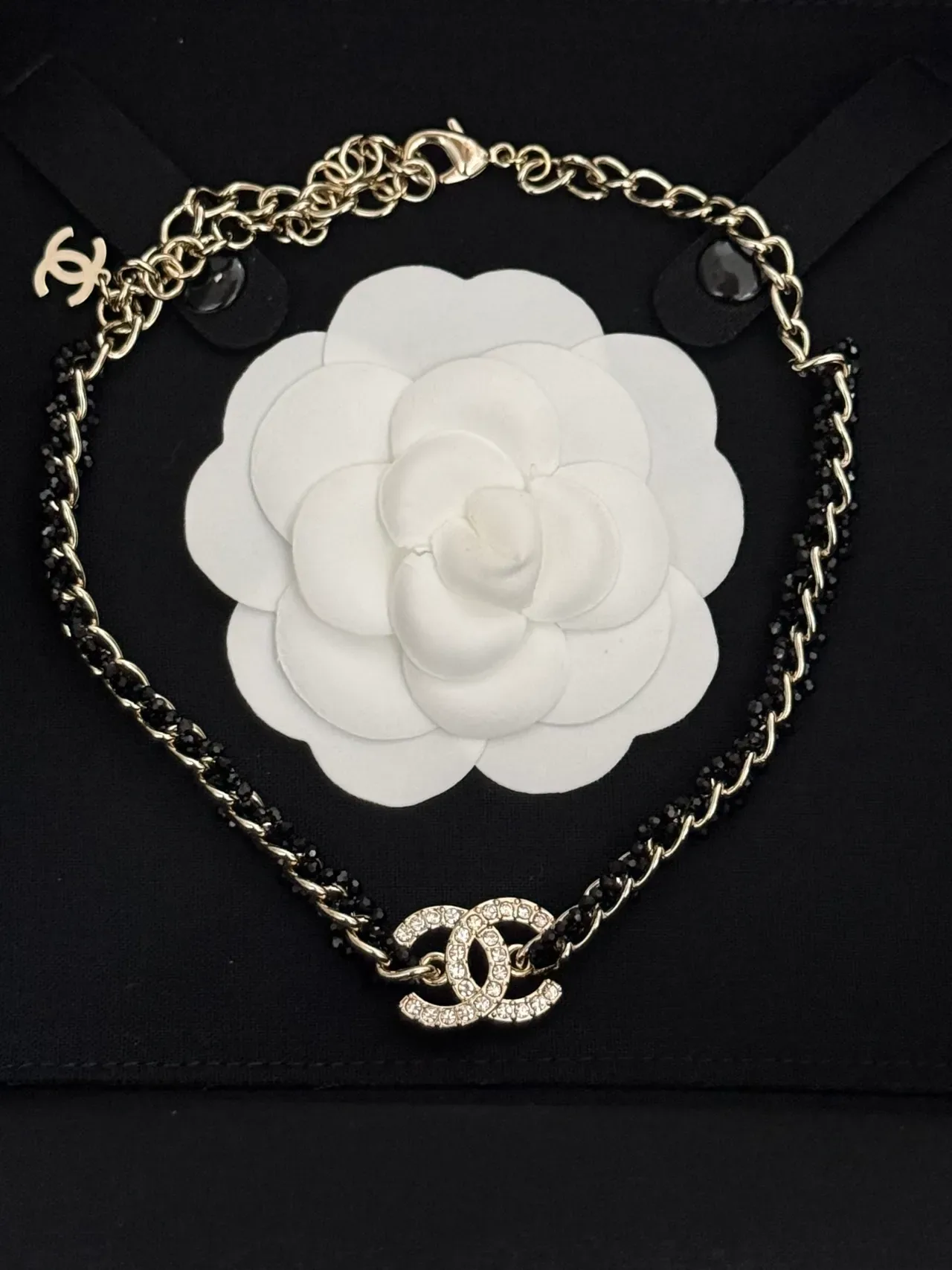 Chanel Bijoux Fantaisie 黑银双链串珠项链 2