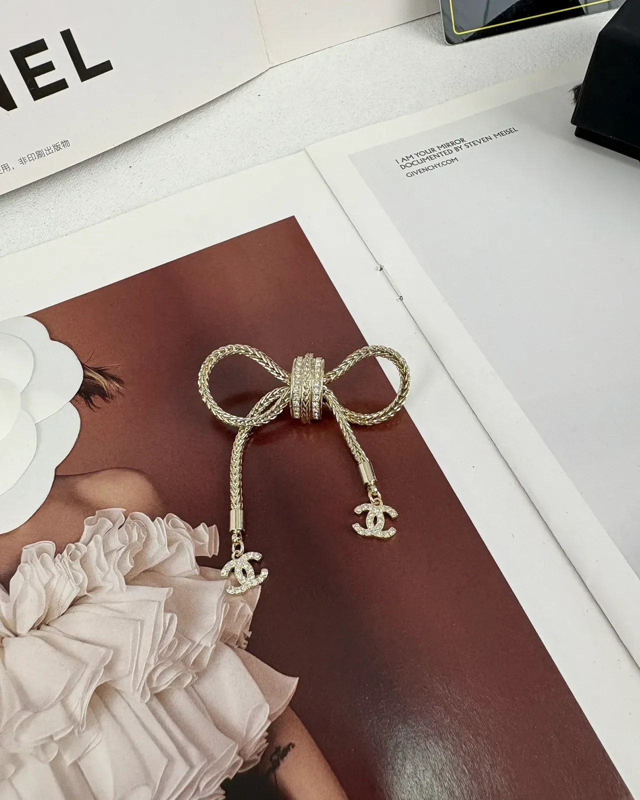 Chanel Bow Brooch Gold Silver Braided Rope Texture Brooch 3