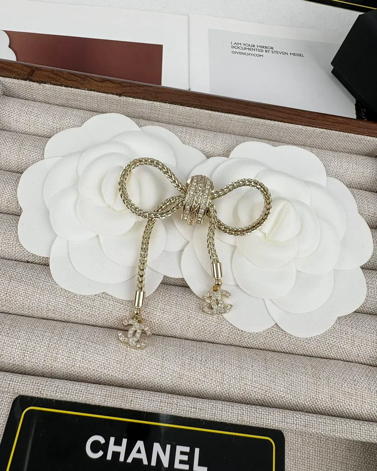 Chanel Bow Brooch Gold Silver Braided Rope Texture Brooch 8