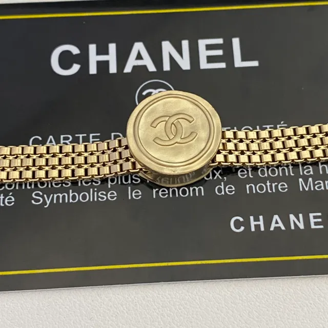 Chanel Camellia colar tom dourado flor branca colar 4