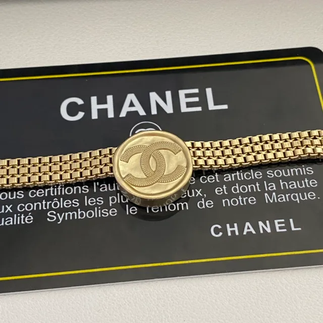 Chanel Camellia colar tom dourado flor branca colar 5